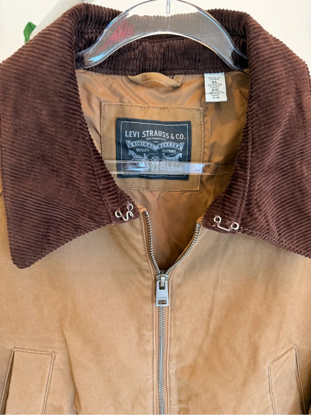 Levi's Brown Canvas Field Jacket with Dark Brown Corduroy Collar